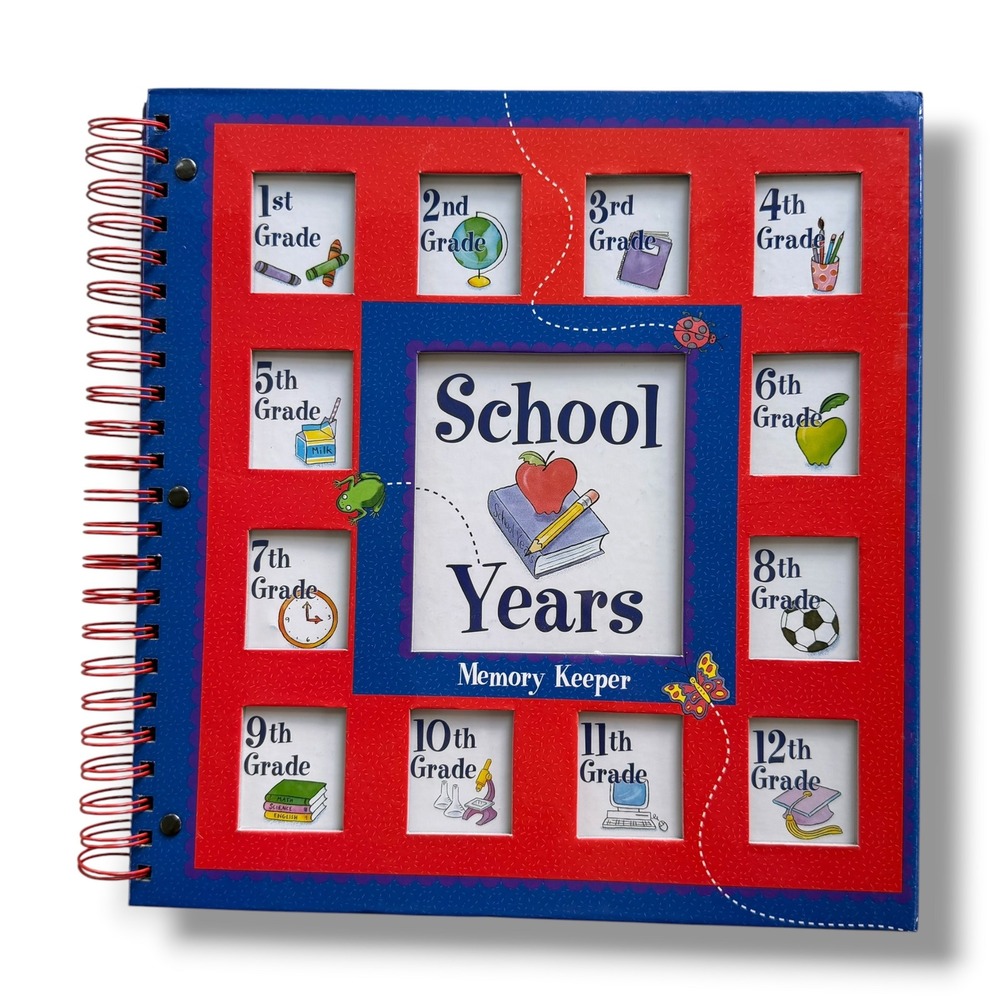 New Seasons School Years Memory Keeper K-12 Spiral PhotoAlbum Scrapbook 2001 Y2K